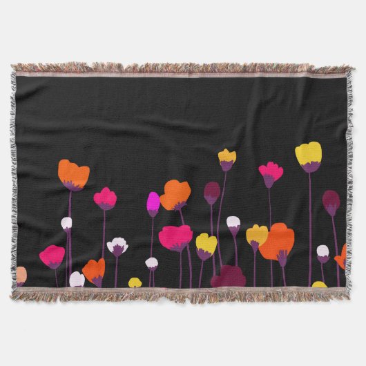 Moderne Kleurrijke Bloem Kunst Werpdeken Deken (Voorkant)
