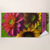 Moderne Kleurrijke Bloemen Daisy Bloemen Strandlaken (Voorkant)