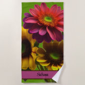 Moderne Kleurrijke Bloemen Daisy Bloemen Strandlaken (Voorkant)