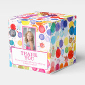 Moderne kleurrijke bloemen Foto Birthday Dank u Bedankdoosjes (Voorkant Zijde)