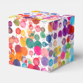 Moderne kleurrijke bloemen Foto Birthday Dank u Bedankdoosjes (Achterkant)