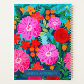 Moderne Kleurrijke bloemen gepersonaliseerde naam Planner (Achterkant)