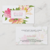 Moderne kleurrijke bloemen illustratie visitekaartje (Voorkant / Achterkant)