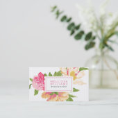 Moderne kleurrijke bloemen illustratie visitekaartje (Staand voorkant)