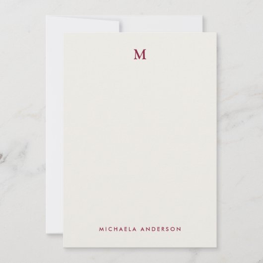  Moderne Kleurrijke Bloemen Monogram & Naam Notitiekaartje (Voorkant)