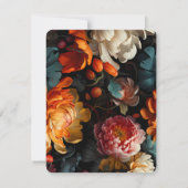  Moderne Kleurrijke Bloemen Monogram & Naam Notitiekaartje (Achterkant)