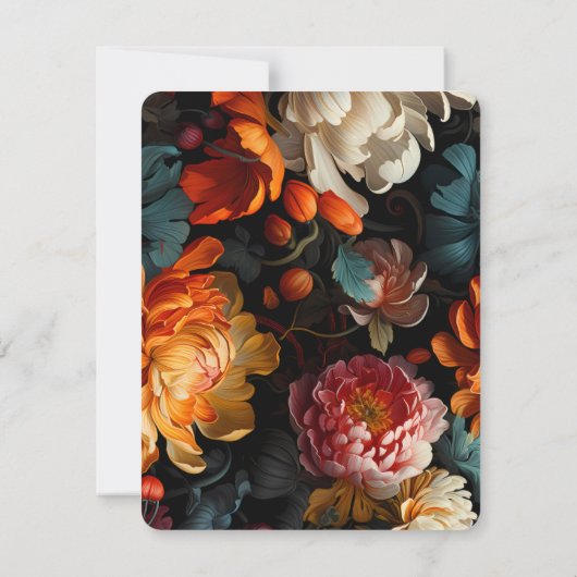  Moderne Kleurrijke Bloemen Monogram & Naam Notitiekaartje (Achterkant)