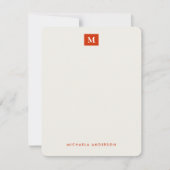  Moderne Kleurrijke Bloemen Monogram & Naam Notitiekaartje (Voorkant)