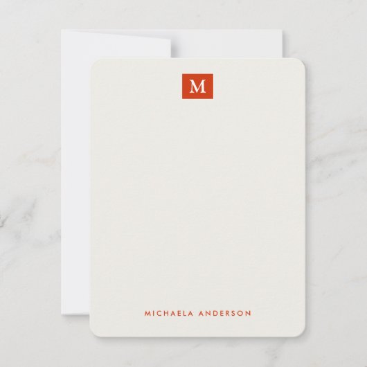  Moderne Kleurrijke Bloemen Monogram & Naam Notitiekaartje (Voorkant)