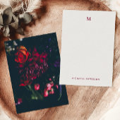  Moderne Kleurrijke Bloemen Monogram & Naam Notitiekaartje