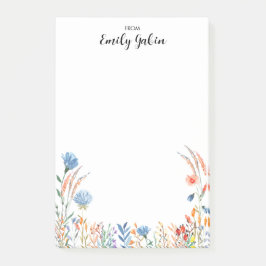 Moderne kleurrijke bloemen van de Waterverf Post-i Post-it® Notes