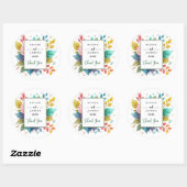 Moderne kleurrijke bloemen Waterverf Ronde Sticker (Vel)