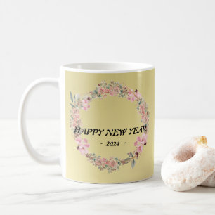 Moderne kleurrijke bloemenbloem op maat monogram koffiemok