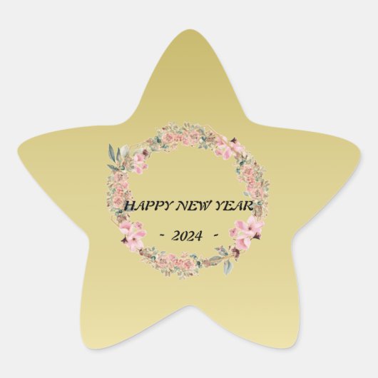 Moderne kleurrijke bloemenbloem op maat monogram ster sticker (Voorkant)