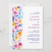 Moderne kleurrijke bloemenbruiloft kaart (Voorkant)