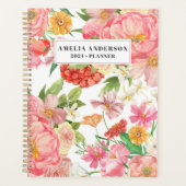 Moderne kleurrijke bloemenmaand en wekelijks planner (Voorkant)