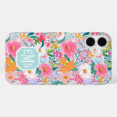 Moderne Kleurrijke Bloementuin Geborduurd Hoes-Mat Case-Mate iPhone Case (Achterkant (horizontaal))