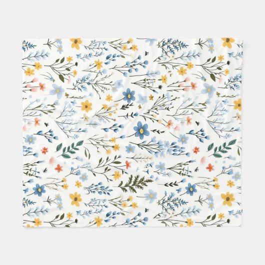 Moderne Kleurrijke Bloementuin Wildbloemen Kwekeri Fleece Deken (Voorkant (Horizontaal))