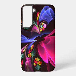 Moderne Kleurrijke Bloemige Abstracte Kunstpatroon Samsung Galaxy Hoesje