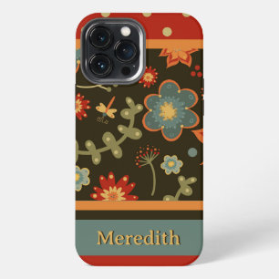 Moderne Kleurrijke Bloemige Libel Inspirivity iPhone 13 Pro Max Hoesje
