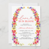Moderne Kleurrijke Bloemige Liefde in Bloei Bruids Kaart (Voorkant)
