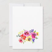 Moderne Kleurrijke Bloemige Liefde in Bloei Bruids Kaart (Achterkant)