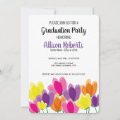 Moderne kleurrijke bloemige uitnodiging voor einde (Voorkant)