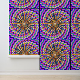 Moderne Kleurrijke Bloemrijke Mandala Kunst ontwer Behang