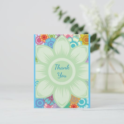 Moderne Kleurrijke Bloemstuk Aangepaste Tekst of D Briefkaart (Staand voorkant)