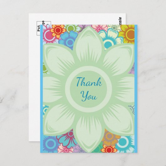 Moderne Kleurrijke Bloemstuk Aangepaste Tekst of D Briefkaart (Voorkant / Achterkant)