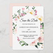 Moderne Kleurrijke Bloemstuk Save The Date (Voorkant / Achterkant)