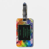 Moderne kleurrijke Boeddha Waterverf Bagagelabel (Achterkant verticaal)