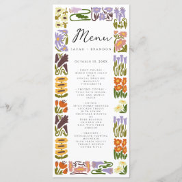 Moderne Kleurrijke Boho Chic Bruiloft Menu