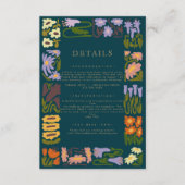 Moderne kleurrijke Boho chique bruiloft details Informatiekaartje (Voorkant)