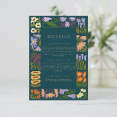 Moderne kleurrijke Boho chique bruiloft details Informatiekaartje (Staand voorkant)