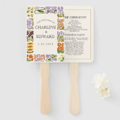 Moderne kleurrijke Boho chique bruiloft programma' Handwaaier (Voorkant en achterkant)