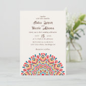 Moderne Kleurrijke Boho Etnische Bloemen Mandala H Kaart (Staand voorkant)