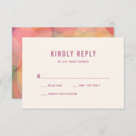 Moderne Kleurrijke Bokeh Lights Lavendel Bruiloft RSVP Kaartje