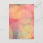 Moderne Kleurrijke Bokeh Lights Perzik Bruiloft Informatiekaartje (Achterkant)