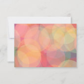 Moderne Kleurrijke Bokeh Lights Perzik Bruiloft RSVP Kaartje (Achterkant)