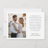 Moderne Kleurrijke Bokeh Overlay Foto Bruiloft Bedankkaart (Achterkant)