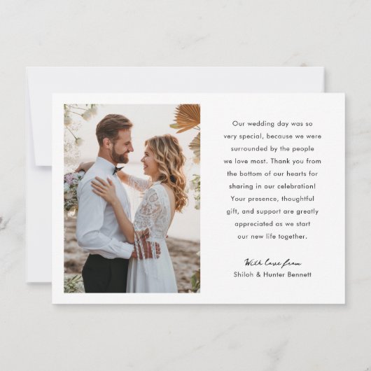 Moderne Kleurrijke Bokeh Overlay Foto Bruiloft Bedankkaart (Achterkant)