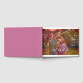 Moderne Kleurrijke Bokeh Overlay Foto Bruiloft Gastenboek (Volledig)