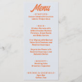 Moderne Kleurrijke Bold Funky Retro 70s bruiloft Menu (Voorkant)