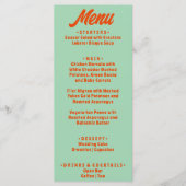 Moderne Kleurrijke Bold Funky Retro Groovy Bruilof Menu (Voorkant)