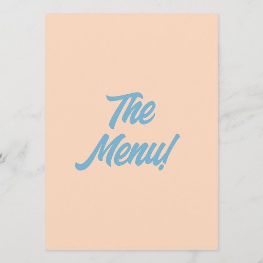 Moderne Kleurrijke Bold Minimal Retro Funky Weddin Menu (Achterkant)