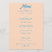 Moderne Kleurrijke Bold Minimal Retro Funky Weddin Menu (Voorkant)