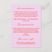 Moderne kleurrijke Bold Retro Funky Wedding Detail Informatiekaartje (Voorkant)