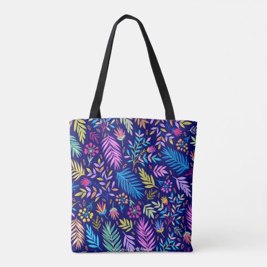 Moderne kleurrijke boombladeren Natuur vormen Tote Bag (Achterkant)