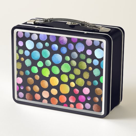 Moderne kleurrijke borstel polka dot school Patroo (Achterkant)